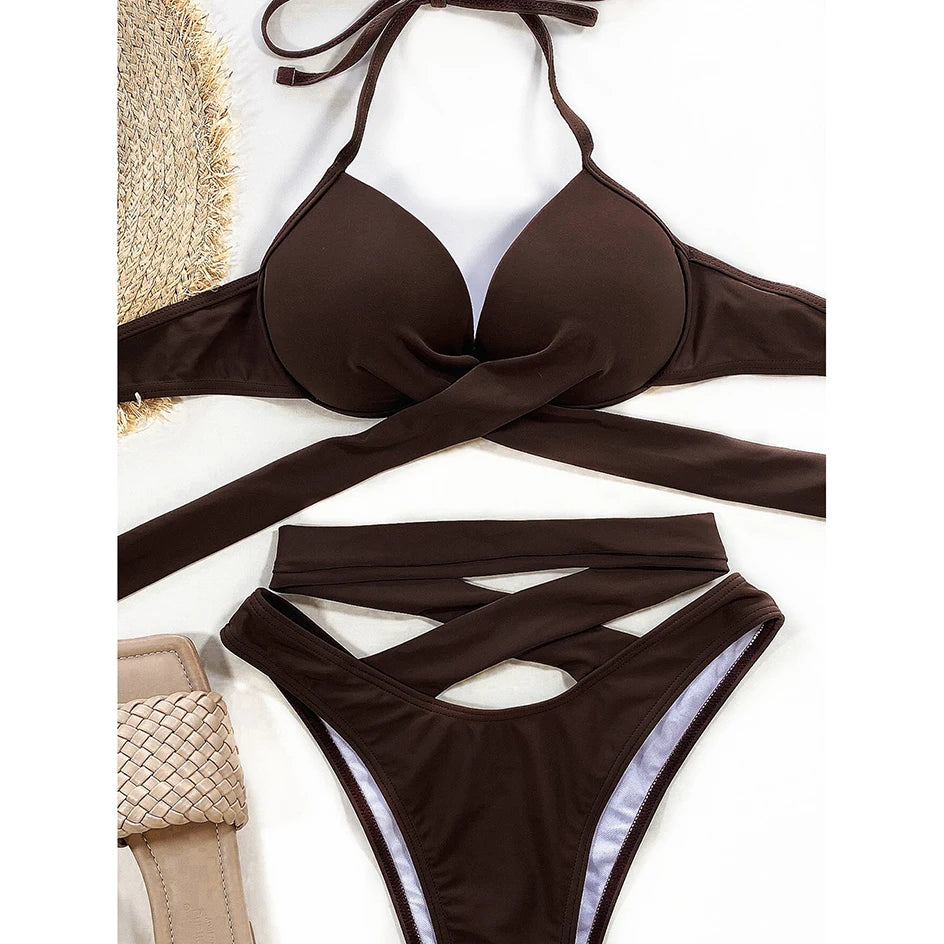 Push Up Bikinis 2026 Mujer Swimsuit Women Female Swimwear High Waist Bikini Set 2 Piece Brazilian Bathing Suit Summer Beach Wear