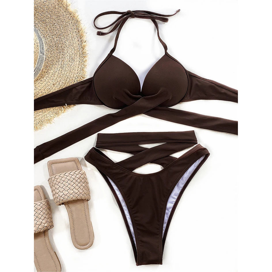 Push Up Bikinis 2026 Mujer Swimsuit Women Female Swimwear High Waist Bikini Set 2 Piece Brazilian Bathing Suit Summer Beach Wear