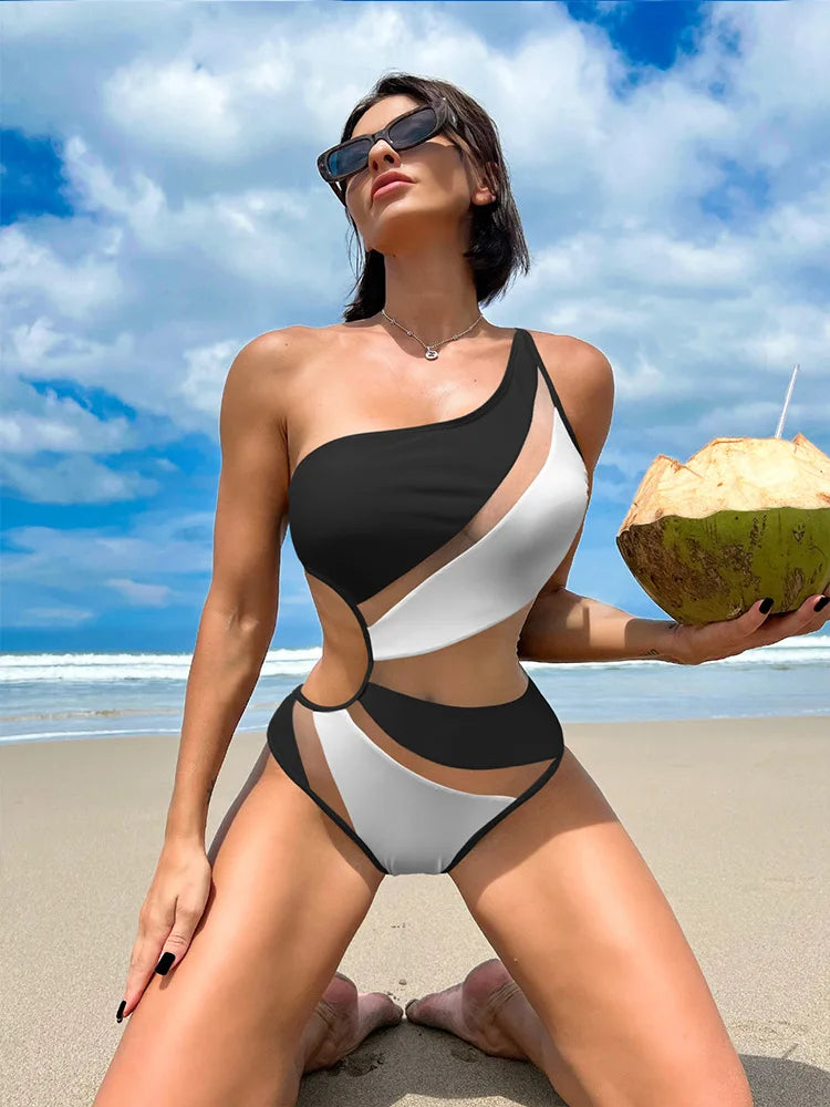 Cikini-Women's Sexy Spliced Hollow Out Swimwear, Beach Swimsuit, Summer Bikinis Set,Bathing Suit for Women